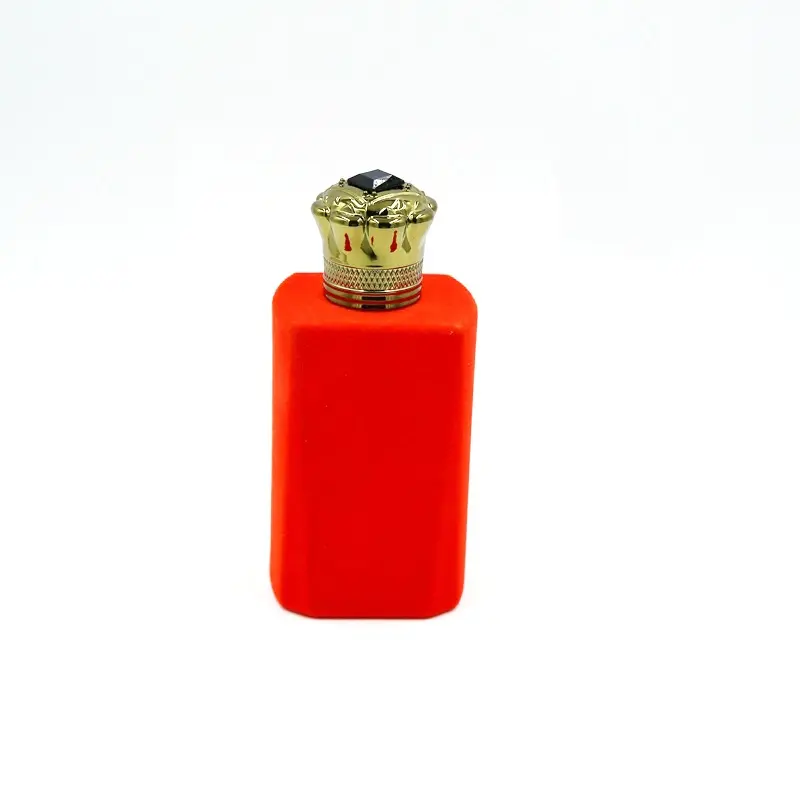 Bouteille de parfum en verre, contenant personnalisé, carré et rouge, artisanal, vente en gros, 2022 pièces