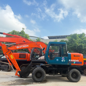 Excavadora Usada Hitachi EX100WD con Ruedas de Goma, 10 Toneladas, Cucharón de Excavación, Neumáticos Usados, en Venta a Precio Económico - Product Image 1