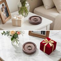 Plateau rond en bois de noyer pour bagues, plateau à bagues de mariage, plateau à bijoux en bois pour les couples, cadeau pour un anniversaire, Noël, un anniversaire de mariage