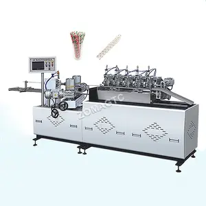 Fully automatic straw machine maker paper drinking straws gluing rolling slitting paper straws making machine