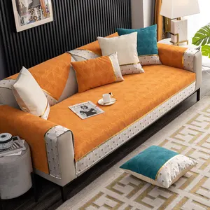Funda de sofá para sala de estar, cubierta de sofá bordada de tela de poliéster para todas las estaciones