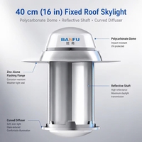 Système d'éclairage naturel vertical BANFU en polycarbonate et aluminium fixe, tunnel lumineux, design industriel écoénergétique pour sous-sol