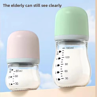 Ensemble de biberons en verre pour nourrissons 80ml/160ml avec fonction anti-colique et sans BPA, produits pour bébés incluant le bouchon