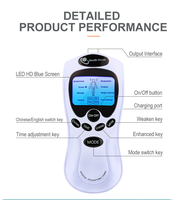 Dispositivo de Relajación Corporal Digital de Ocho Modos con Pulsaciones y Almohadillas Adhesivas para Masaje de Cuello, Espalda, Extremidades y Músculos, para Cuidado Diario en el Hogar