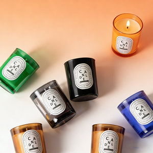 Grosir Wadah Lilin Kaca Mewah Berwarna 8oz 10oz 15oz, Silinder Unik Buatan Tangan untuk Pembuatan Lilin - Product Image 3