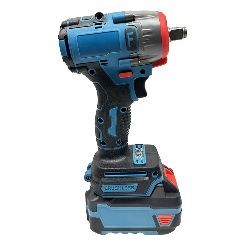 High-Torque Cordless Brushless Electric Impact Wrench Industrial & Household with Two Lithium Batteries Power Wrenches