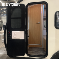 Mini-caravane de camping de luxe pour camping-car, avec châssis en acier galvanisé, carrosserie en fibre de verre, légère, forme goutte d'eau, pour le camping en tout-terrain, avec douche