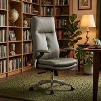 Chaise de bureau de style professionnel avec dossier haut en cuir PU, design ergonomique, siège rembourré épais rétractable