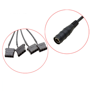 DC 5.5 2.1mm DC5521 femelle à 4 broches boîtier PC câble de ventilateur 12V 4 3 2 voies PWM Molex 4 broches séparateur câble <span class=keywords><strong>d</strong></span>'<span class=keywords><strong>alimentation</strong></span> pour ventilateur de PC <span class=keywords><strong>d</strong></span>'ordinateur ATX - Product Image 2