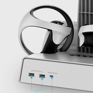 Station d'accueil de charge pour contrôleur de jeu <span class=keywords><strong>PS</strong></span> <span class=keywords><strong>VR2</strong></span>/<span class=keywords><strong>PS5</strong></span> Base de chargeur rapide double magnétique pour présentoir de stockage de casque PSVR2 VR - Product Image 2