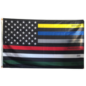 100% Polyester Patriotique 3x5ft Thin Blue Line Flag First <span class=keywords><strong>Responder</strong></span> Series - Product Image 1