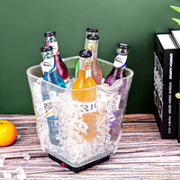 Seau à glace LED en plastique pour promotion commerciale, support pour seau à champagne, refroidisseur de glace pour bar
