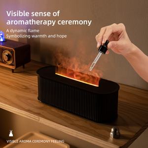 Diffuseur d'arômes à simulation de flamme avec lumière dégradée colorée, humidificateur intelligent à ultrasons - Product Image 5