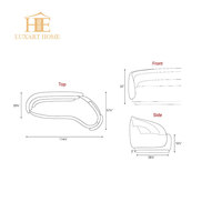 Ensemble de canapés de luxe pour salon, mobilier moderne pour la maison, canapé modulaire sectionnel incurvé au sol, ensembles de canapés d'angle, canapé de villa