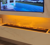 Cheminée électrique intelligente de luxe 1500 mm avec commande vocale, flamme LED 3D, vapeur réglable et télécommande