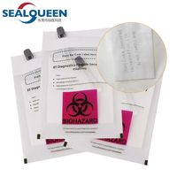 Sacs d'échantillons recyclables et inviolables avec logo personnalisé, sacs de sécurité en plastique étanche à risque biologique, pochette sur pied, caractéristique antistatique d'approvisionnement