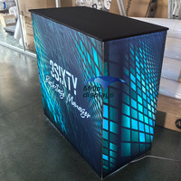 Comptoir de salon professionnel Portable de haute qualité podium d'événement en métal SEG publicité graphique LED Table de tissu de Tension rétroéclairée à vendre