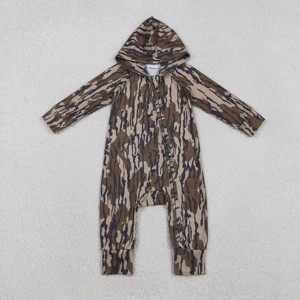 Tutina mimetica con cappuccio e cerniera intera a maniche lunghe per neonati all'ingrosso - Product Image 5