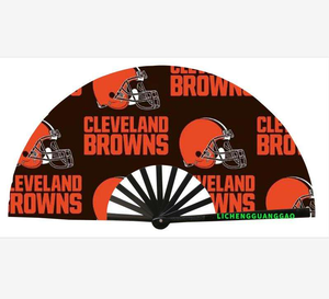 32チーム33cm折りたたみクラッパーカーニバルクリーブランドブラウンズ手持ちファンカスタムアメリカ大型プラスチック製ポータブルクラックファン - Product Image 1