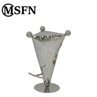 Tabouret de bar MSFN au design original, moderne, artistique, abstrait et géométrique, avec structure en acier inoxydable, pour salon et bar à domicile