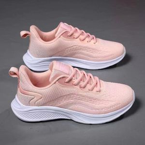 Vente en gros d'usine de chaussures de sport décontractées légères respirantes pour femmes, chaussures de marche et de course pour femmes, tissage volant - Product Image 2
