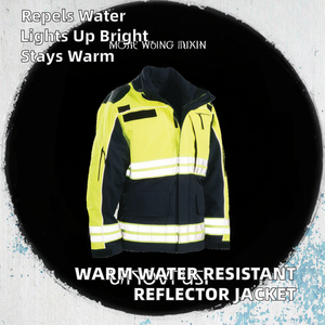 Chaqueta de Trabajo Reflectante de Algodón de Alta Calidad con Luz LED Intermitente, Forro Térmico Resistente al Agua, Cálida y Segura - Product Image 2