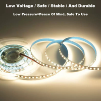 Bande lumineuse linéaire intelligente 24V autocollante pour plafond intérieur, bande lumineuse décorative en aluminium pour plafond