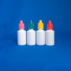 White Flat Plastic <b>Dropper</b> <b>Bottles</b> Wholesale with Customized Color Caps - Product Image 3