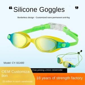 Venta al por mayor de fábrica Gafas de natación para adultos Impermeable Anti niebla HD Espejo panorámico plano - Product Image 3