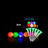 Pack de Six Couleurs Balle de Golf Led avec Emballage Balle Lumineuse OEM Dans Le Noir