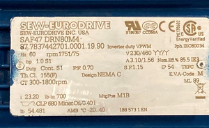 Nuevo Motor Reductor Original SEURODRIVE SAF47 DRN80M4/TF SAF47DRN80M4/BE1/TF Marca EURODRIVE en Stock - Product Image 6