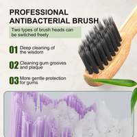Brosse à dents sonique électrique Carepik en bambou avec 3 têtes de rechange en bambou, écologique, étanche IPX7