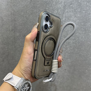 High-End grigio titanio custodia in pelle magnetica per <span class=keywords><strong>Apple</strong></span> <span class=keywords><strong>iPhone</strong></span> 17 <span class=keywords><strong>Pro</strong></span> Max compatibile 16Pro 15 <span class=keywords><strong>14</strong></span> Ultra 13 nicchia Business 16 Plus - Product Image 1