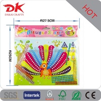Kits de mosaïque de diamants DIY pour enfants avec image personnalisée, poisson, autocollants ronds en pierre, kits de peinture au diamant en cristal de strass DIY