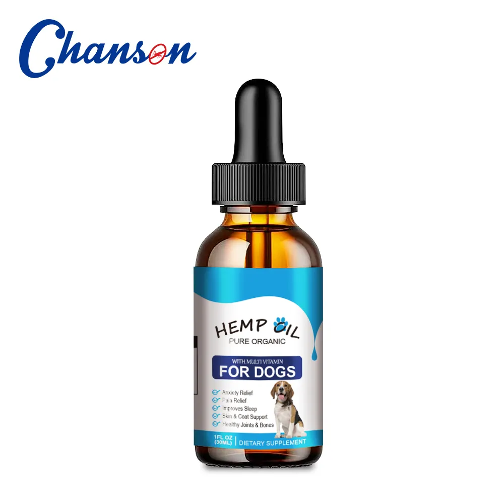 Gouttes calmantes d'huile de chanvre 30ml aident à renforcer l'immunité de vos chiens Omega 3-6-9