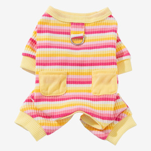 Ropa para mascotas, ropa de poliéster a rayas de cuatro patas para perros pequeños y medianos, ropa cómoda de verano - Product Image 3