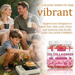 Collagène OEM 60 Gummies |   Complément alimentaire pour adultes à la saveur de pastèque, enrichi en vitamine C, pour les cheveux, la peau, les ongles, les articulations, amélioration de la densité osseuse - Product Image 4