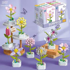 LS hot compatible <span class=keywords><strong>le</strong></span> go Blocs de construction pour enfants Fleurs en pot DIY arrangement de fleurs à petits grains Fleurs séchées Décoration intérieure - Product Image 2