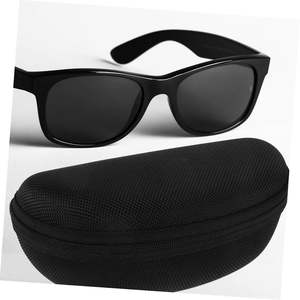 Étui à lunettes triangulaire portable en EVA noir avec fermeture éclair, vente en gros d'usine, pas cher - Product Image 5