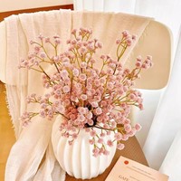 Bunga Babys Breath Buatan Vintage Musim Gugur Grosir, Tangkai Bunga Gypsophila Palsu Paket Multi untuk Dekorasi Rumah, Pernikahan, Thanksgiving, Natal
