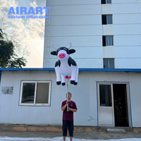 Marionnette gonflable personnalisée de vache laitière de 2 m de long pour l'affichage d'activités commerciales