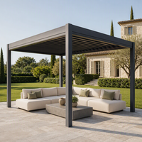 Pergola bioclimatique en aluminium à toit ouvrant, étanche, télécommandée, pour villa, jardin et terrasse extérieure