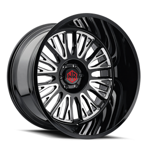 Jantes de camion 22x12 26x14 à déport négatif -44/-76, jantes profondes tout-terrain 6x5.5/6x135/8x170, noires pour Silverado 1500 2500 Ford F150 - Product Image 2