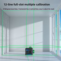 Niveau laser industriel Dongcheng FF-12LE2 4D 360 degrés 12 lignes à lumière verte haute précision infrarouge à forte luminosité pour lignes fines