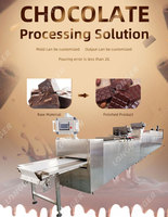 Ligne de production de chocolat entièrement automatique Machine de dépôt de pièces de monnaie Machine de moulage de chocolat Ligne de machine d'emballage pour bar