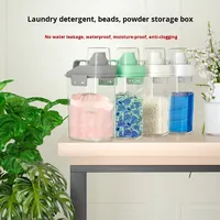 Boîte de rangement pour lessive de petite taille avec couvercle en plastique, conteneur spécial pour capsules de lessive de grande taille