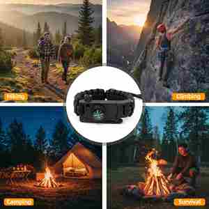 <span class=keywords><strong>Bracelet</strong></span> de survie tactique multifonction réglable Baiyuheng avec clip pour bouteille et logo personnalisé, robuste pour l'extérieur - Product Image 5