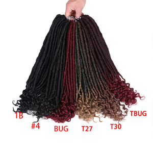 Nueva llegada Goddess Locs Crochet Hair 20 pulgadas Boho Faux Locs con rizos River Hippie Hair Pre Looped Bohemian - Product Image 2