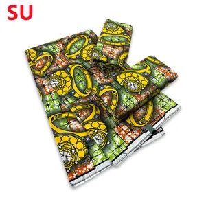 Factory Wholesale Price 100% Cotton African Fabrics Wax Print Clothes Fashion Wax Ankara Fabric For Dress 6 Yards