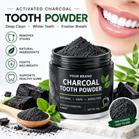 Poudre dentifrice au charbon actif 50g Menthe Élimination des taches Haleine fraîche Soin buccal Hydroxyapatite Probiotique Usine de dentifrice